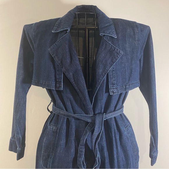 Topshop Moto Denim Long Sleeve Belted Dress - Picture 4 of 6